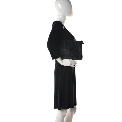 MCM Visetos Liz Shopper Tote Pouch Black 3 of 12