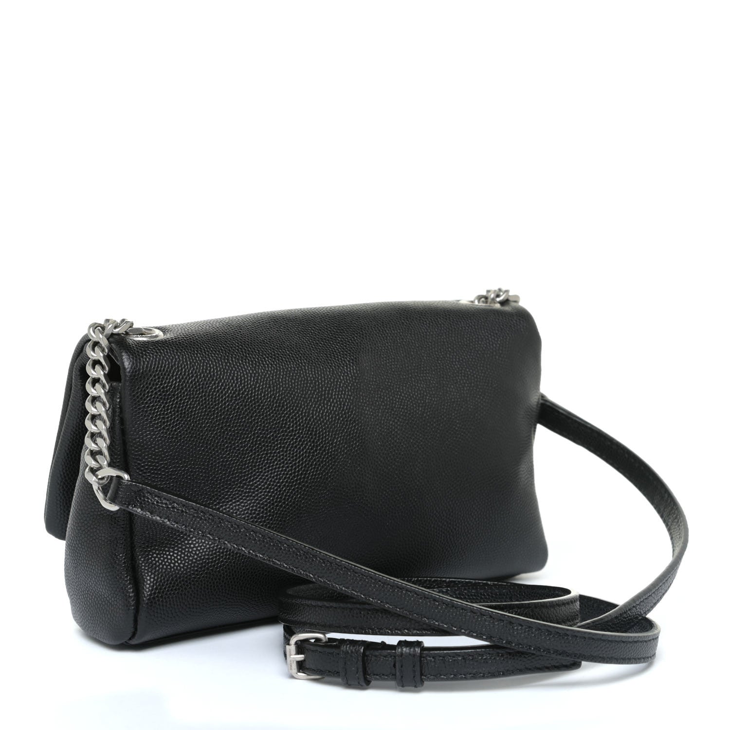 Saint Laurent Grain De Poudre Monogram Toy West Hollywood Fold-Over Bag Black 3 of 10