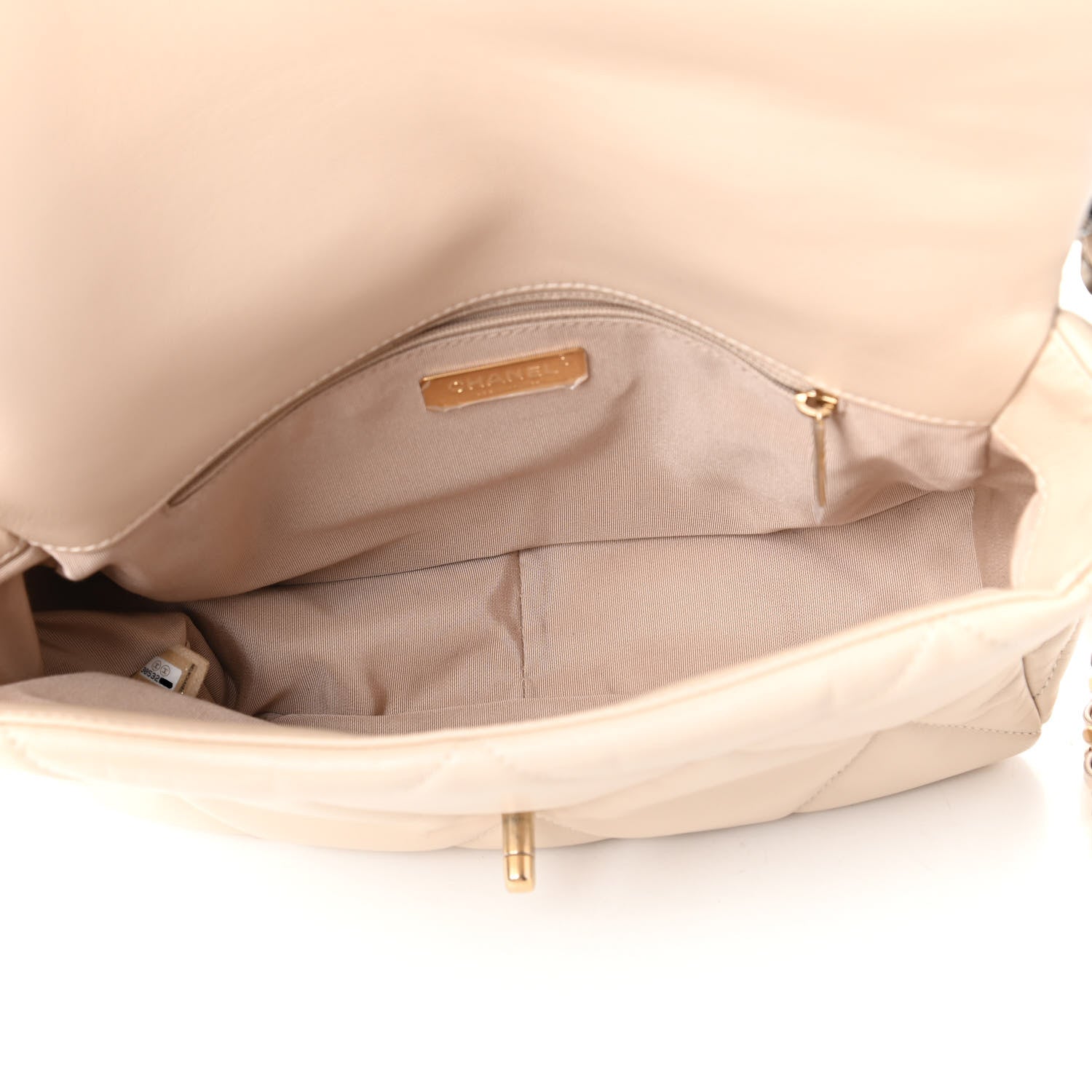 Chanel Goatskin Quilted Large Chanel 19 Flap Beige 5 of 11