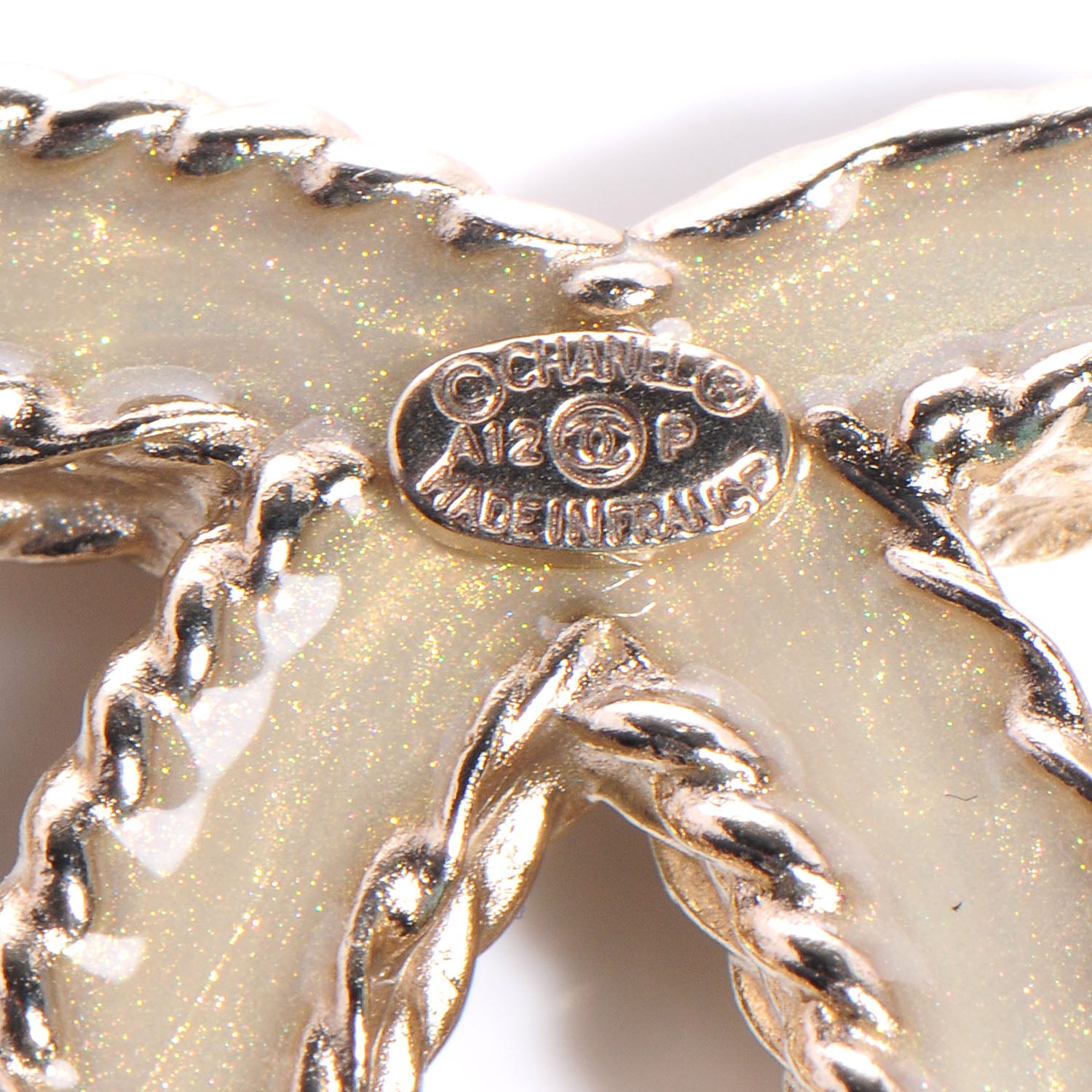 Chanel Crystal Large CC Brooch Gold 4 of 6