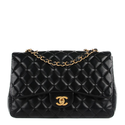Chanel Lambskin Quilted Jumbo Single Flap Black 1 of 9
