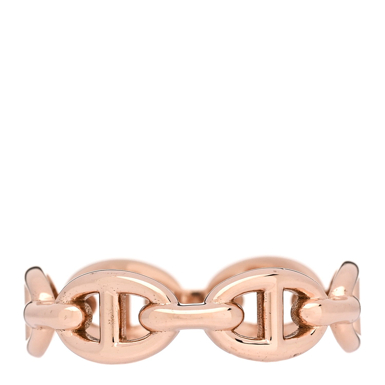 Hermes 18K Rose Gold PM Chaine d'Ancre Enchainee Ring 56 7.5 3 of 7