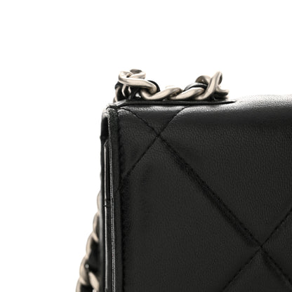 Chanel Lambskin Quilted Chanel 19 Wallet On Chain WOC Black 14 of 14