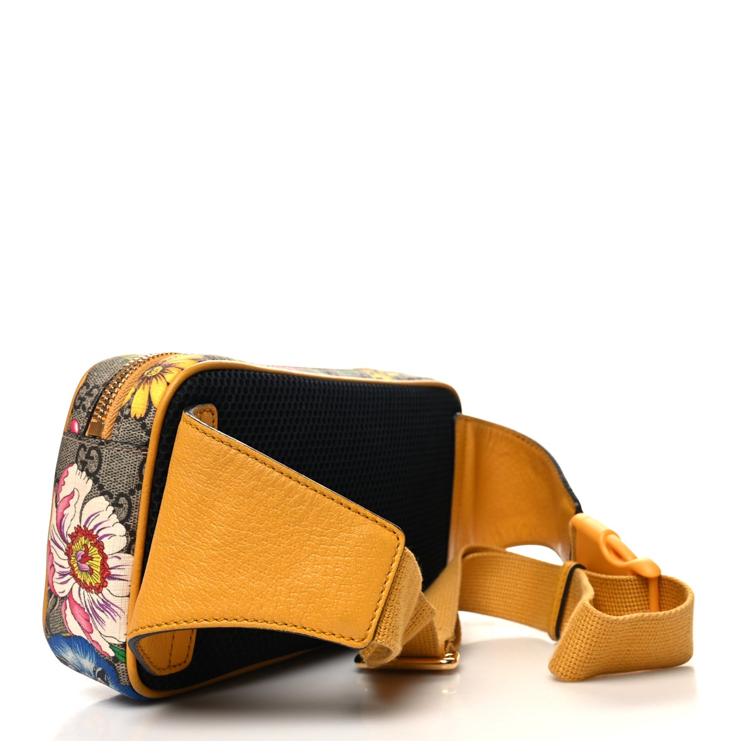 GG Supreme Monogram Flora Medium Ophidia Belt Bag Beige Multicolor Crop