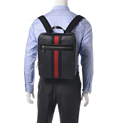 Gucci GG Supreme Monogram Web Tote Backpack Black Grey 2 of 10