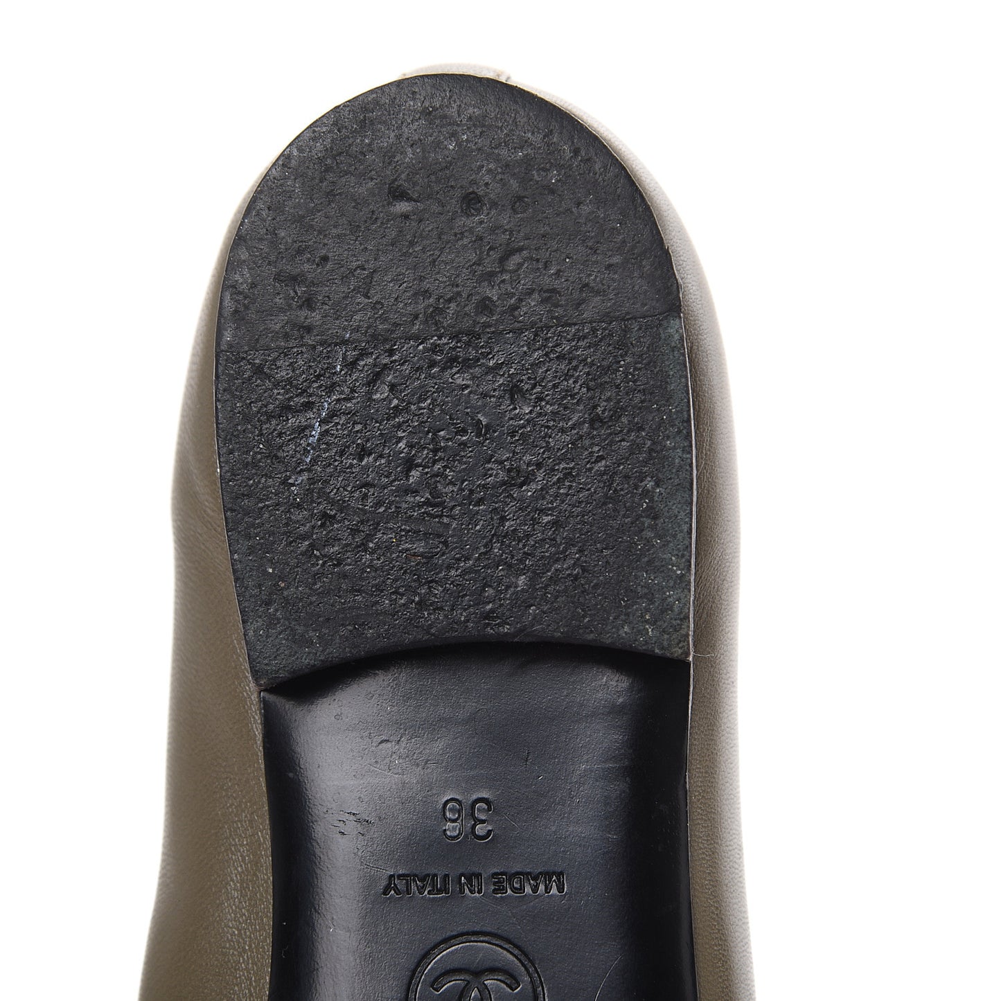 Lambskin Cap Toe Ballerina Flats 36 Green Black