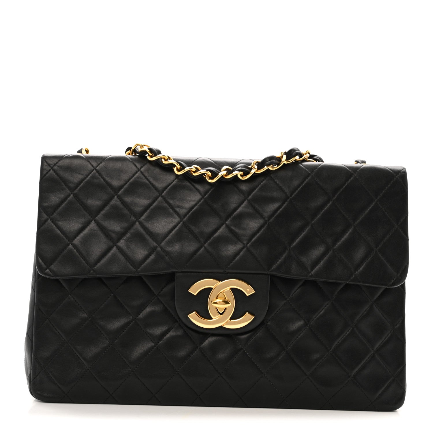 Chanel Lambskin Quilted XL Jumbo Single Flap Black 1 of 17