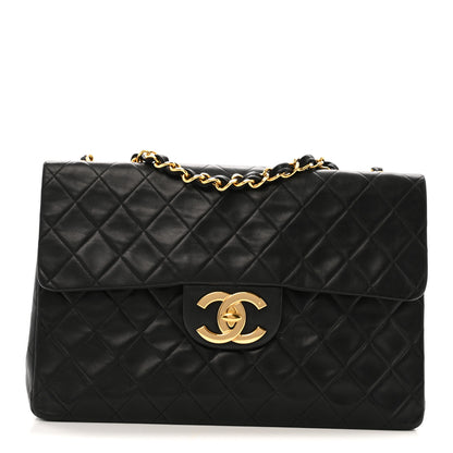 Chanel Lambskin Quilted XL Jumbo Single Flap Black 1 of 17