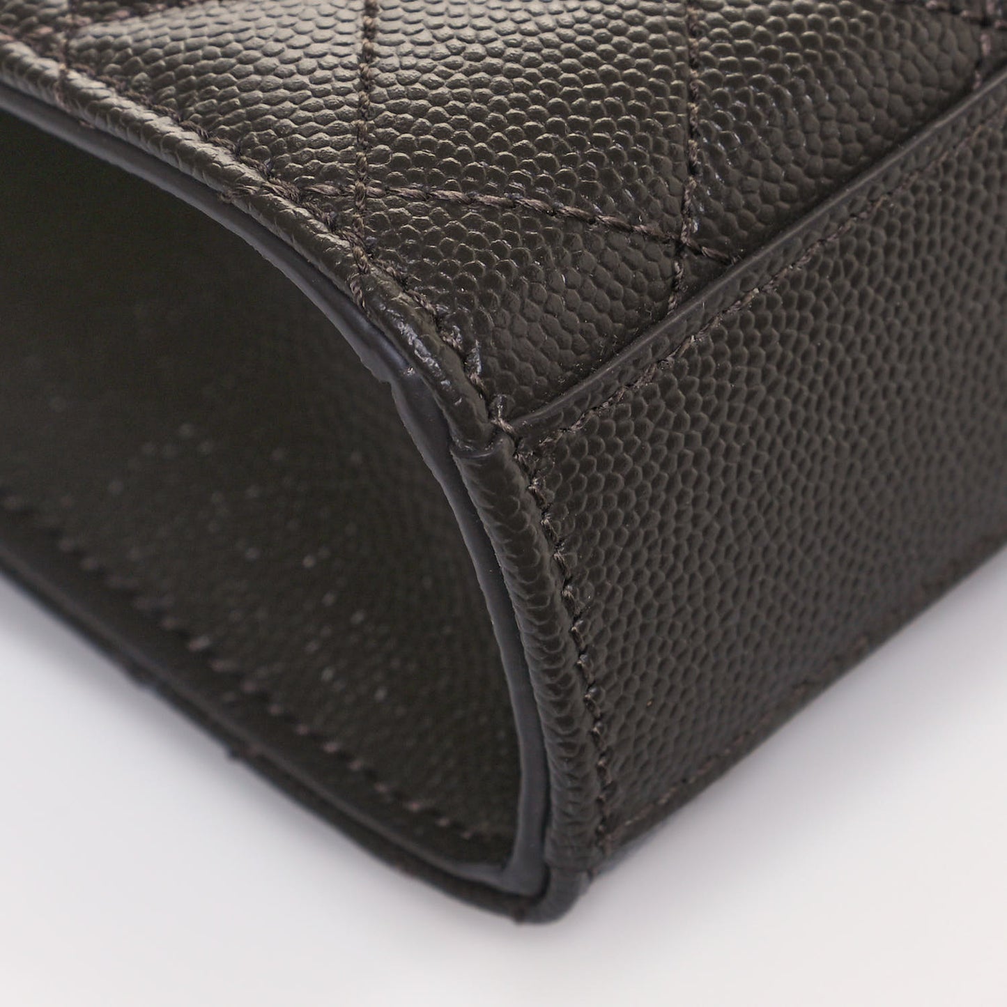 Grain De Poudre Textured Mixed Matelasse Triquilt Small Monogram Satchel Pebble