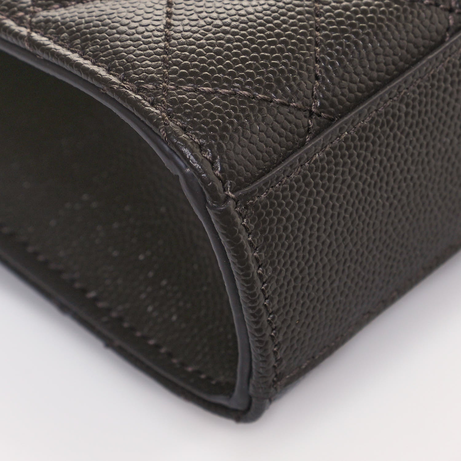 Saint Laurent Grain De Poudre Textured Mixed Matelasse Triquilt Small Monogram Satchel Pebble 7 of 13