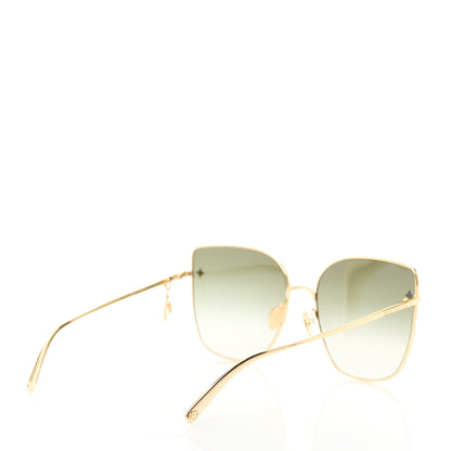 Louis Vuitton LOUIS VUITTON Metal LV Charm Cat Eye Sunglasses Z1720U Gold 4 of 10