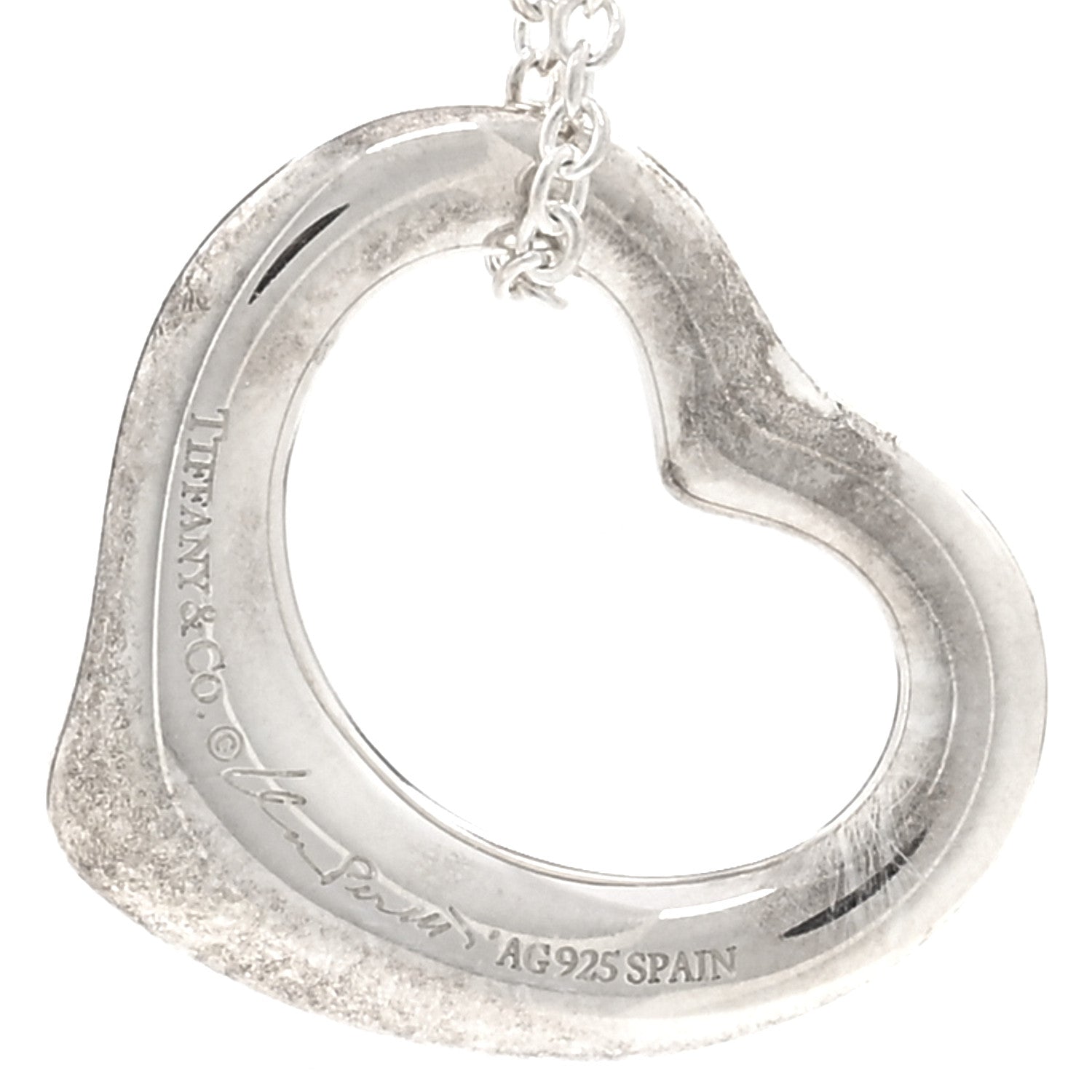 Tiffany Sterling Silver 16mm Elsa Peretti Open Heart Pendant Necklace 4 of 4