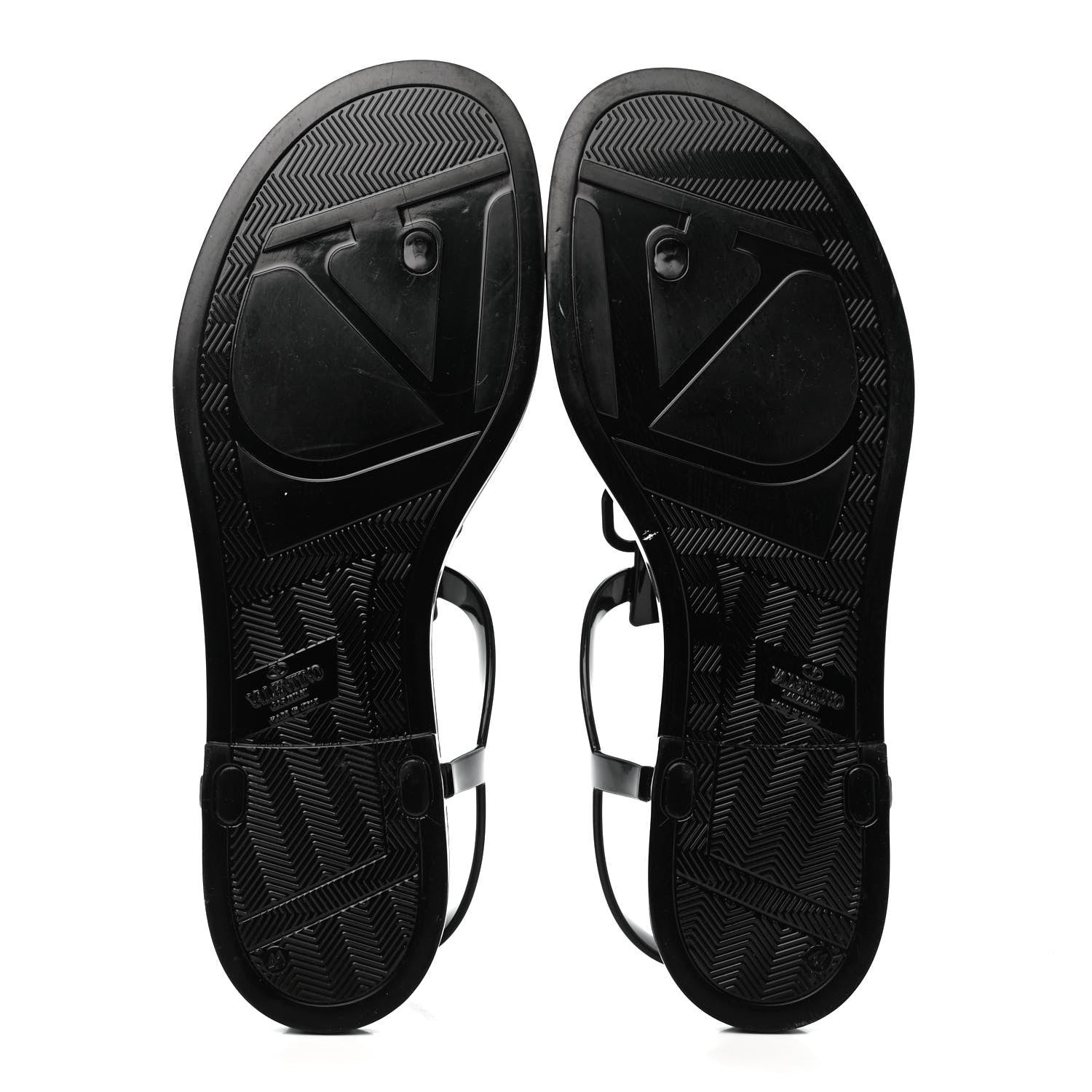 Valentino Garavani PVC Vlogo Flat Thong Sandals 41 Black 5 of 8