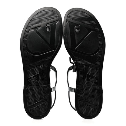 Valentino Garavani PVC Vlogo Flat Thong Sandals 41 Black 5 of 8