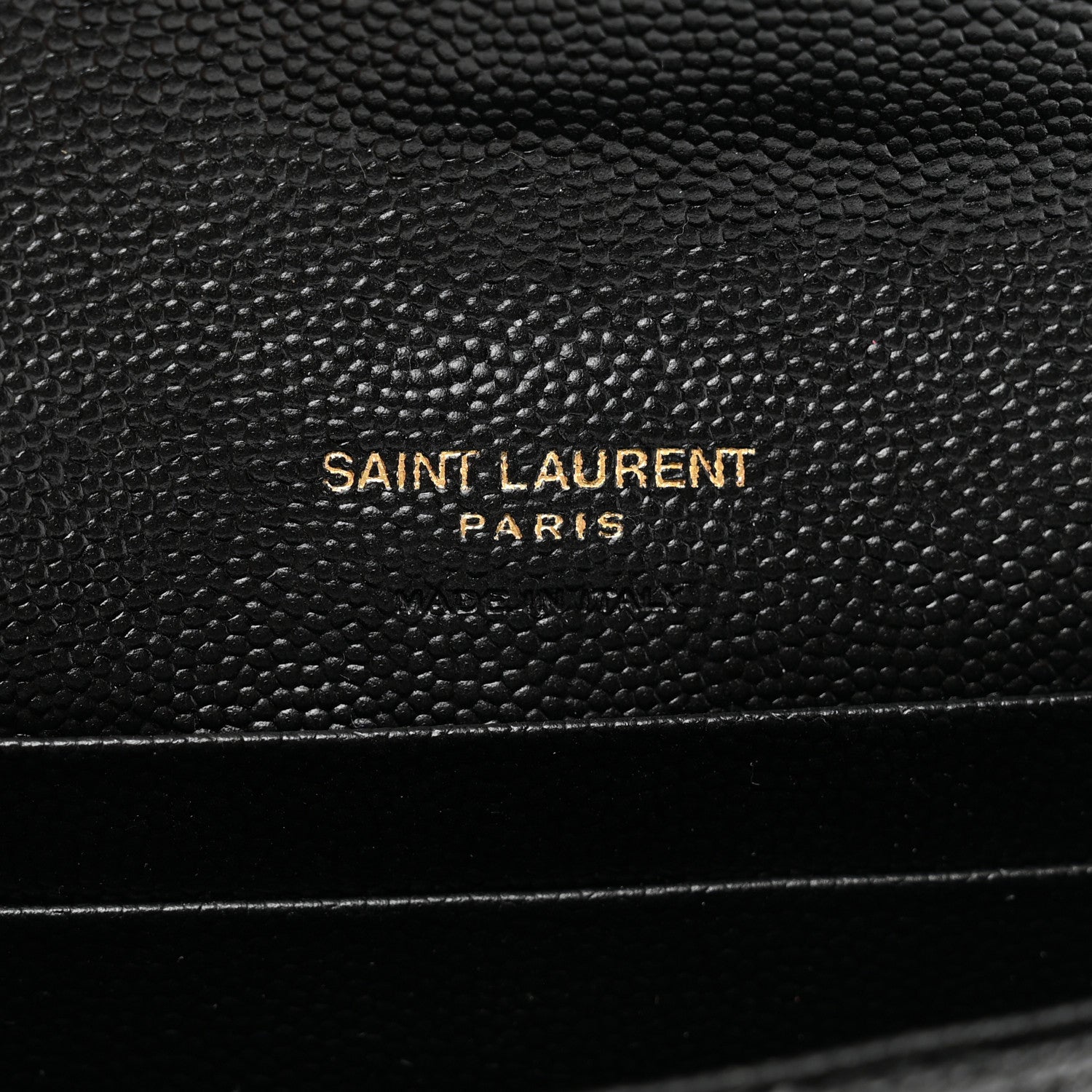 Saint Laurent Grain De Poudre Textured Mixed Matelasse Triquilt Small Monogram Envelope Wallet Black 6 of 7