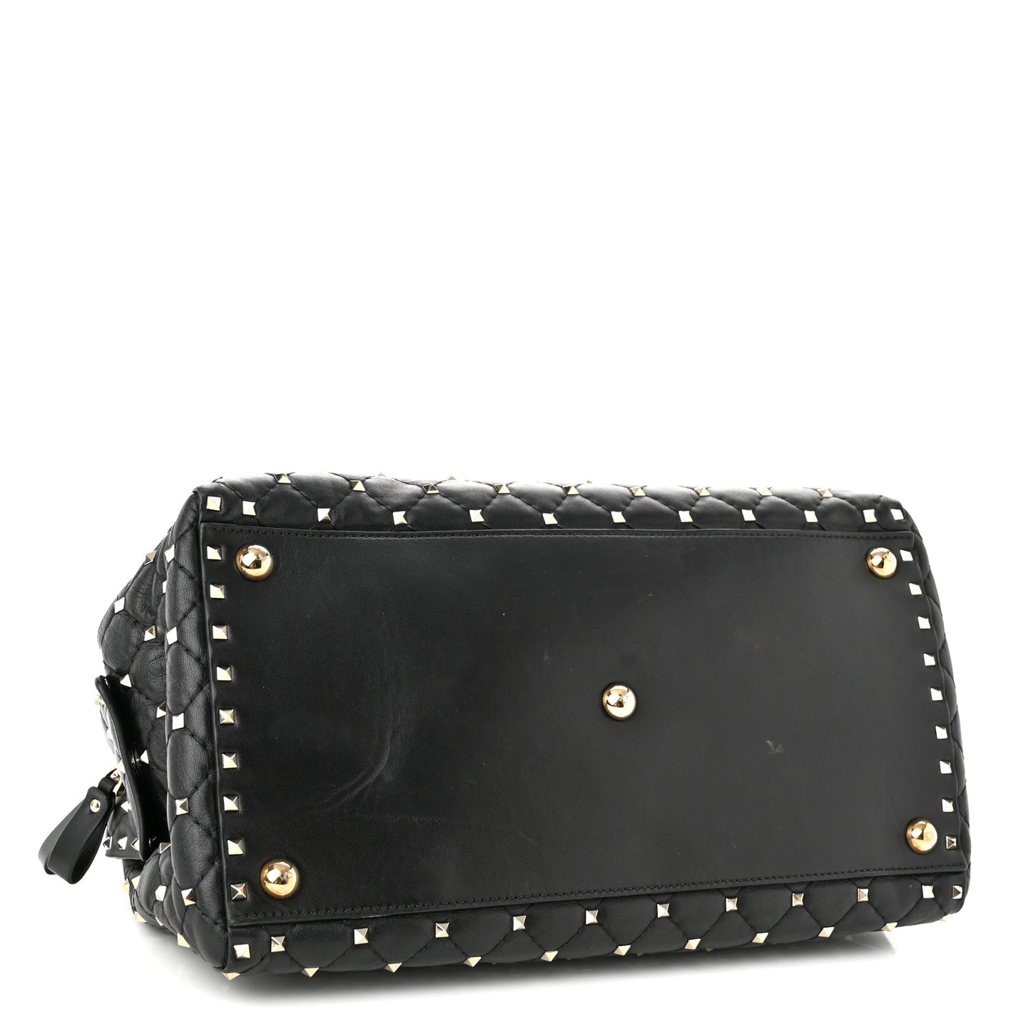 Lambskin Rockstud Spike Duffle Bag Black