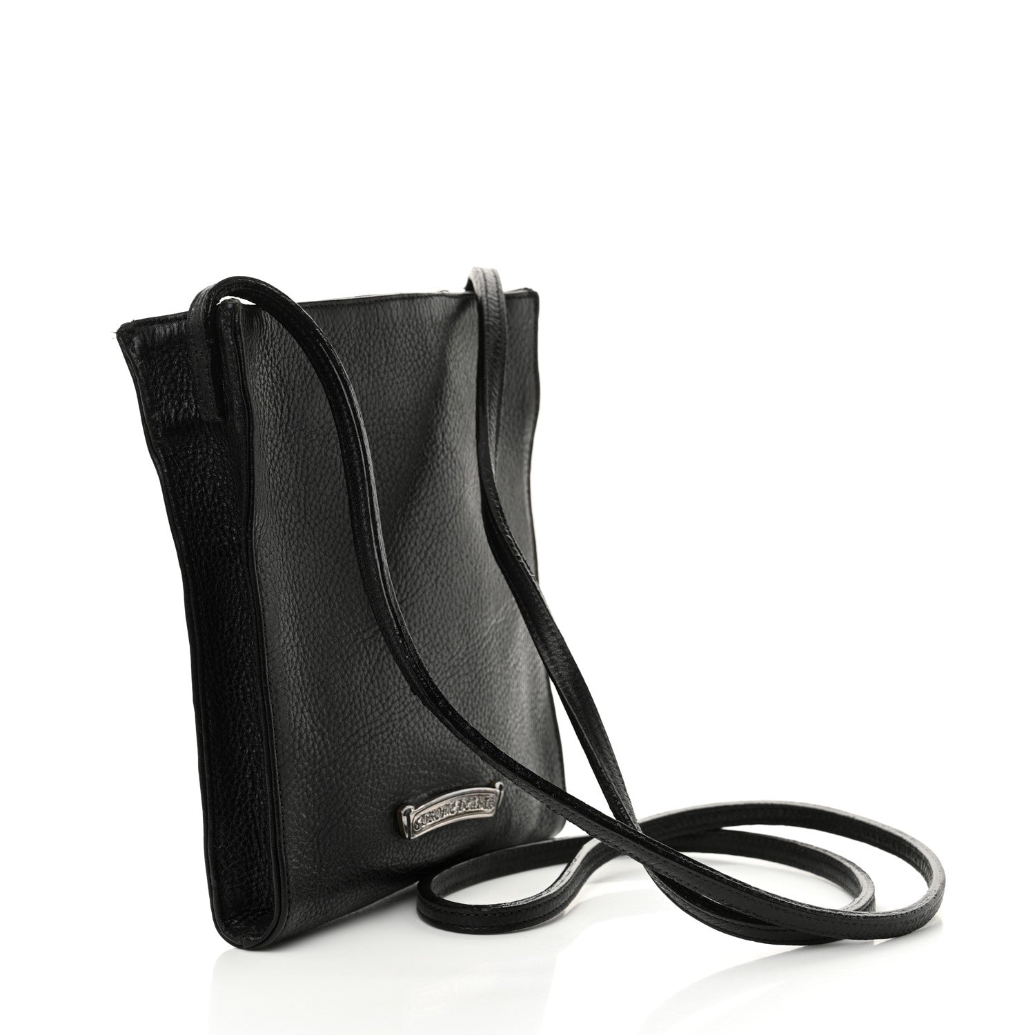 Chrome Hearts Grained Calfskin Fleur De Lis Square Pocket Crossbody Black 3 of 14