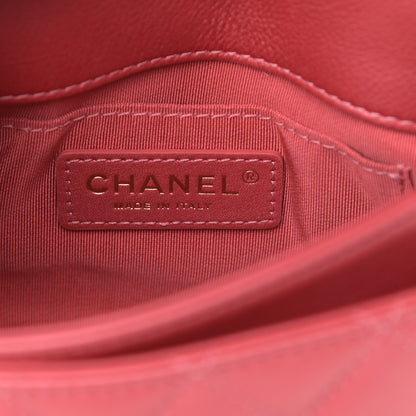 Chanel Calfskin Quilted Top Handle Flap Dark Pink 6 of 12