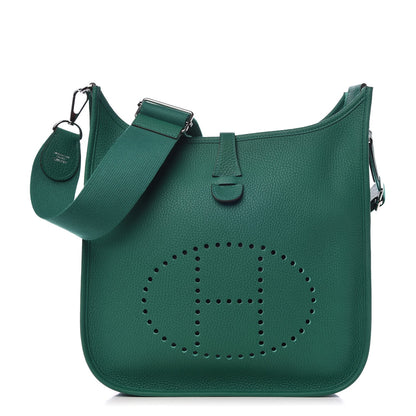 Hermes Taurillon Clemence Evelyne III PM Vert Vertigo 1 of 8