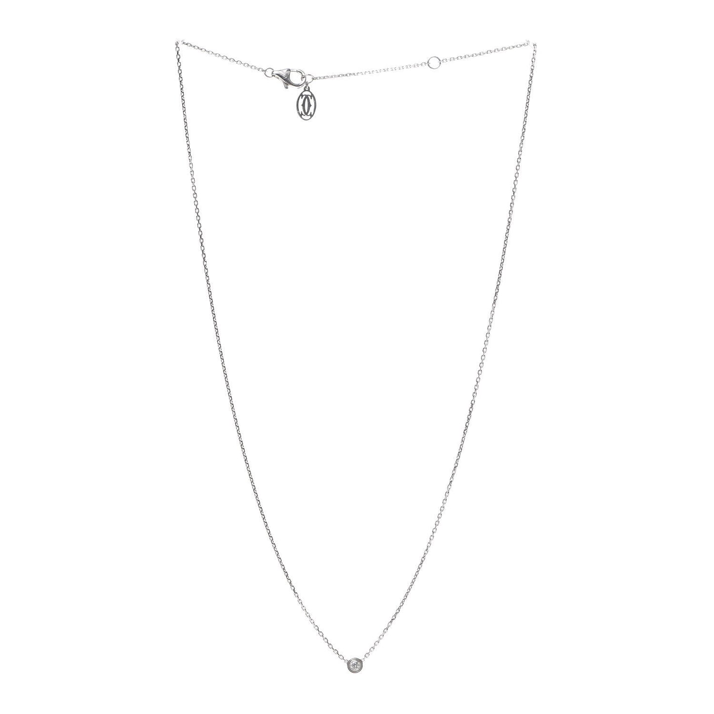 18K White Gold Diamond XS D'Amour Pendant Necklace