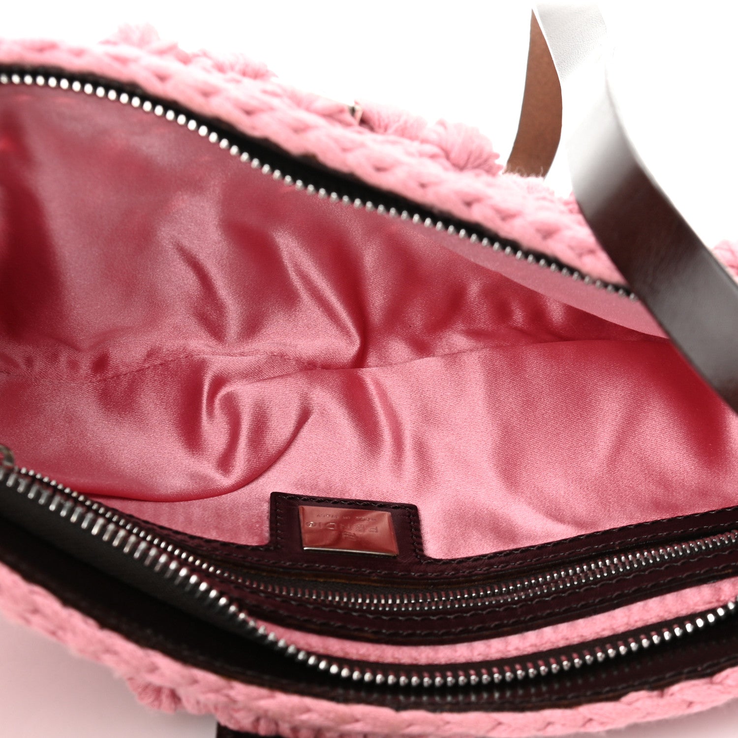 Fendi Woven Knit Mini Baguette Pink 5 of 9