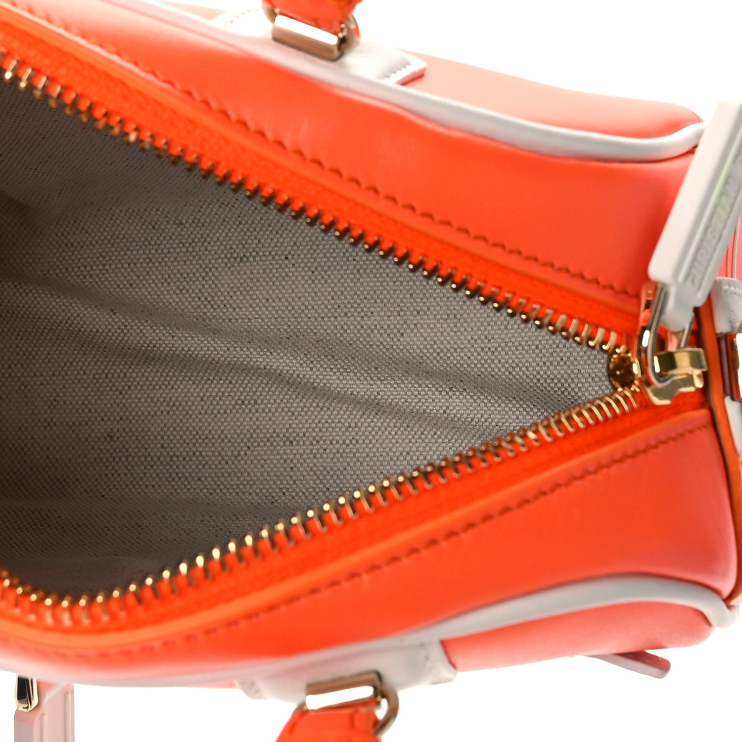 Christian Dior Calfskin Micro Dior Vibe Zip Bowling Bag Orange White 5 of 8