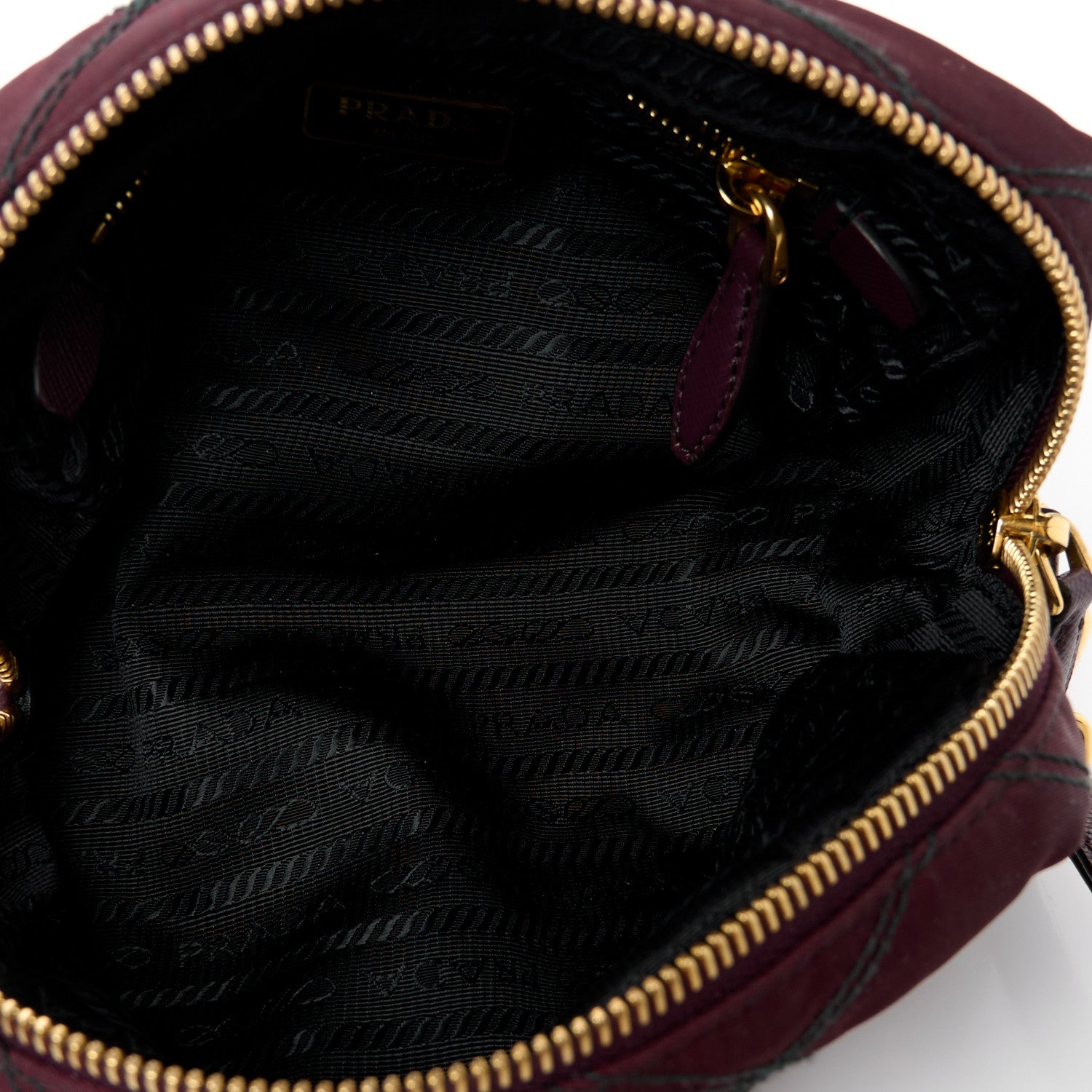 Prada Tessuto Nylon Saffiano Impunturato Quilted Wristlet Granato 5 of 10