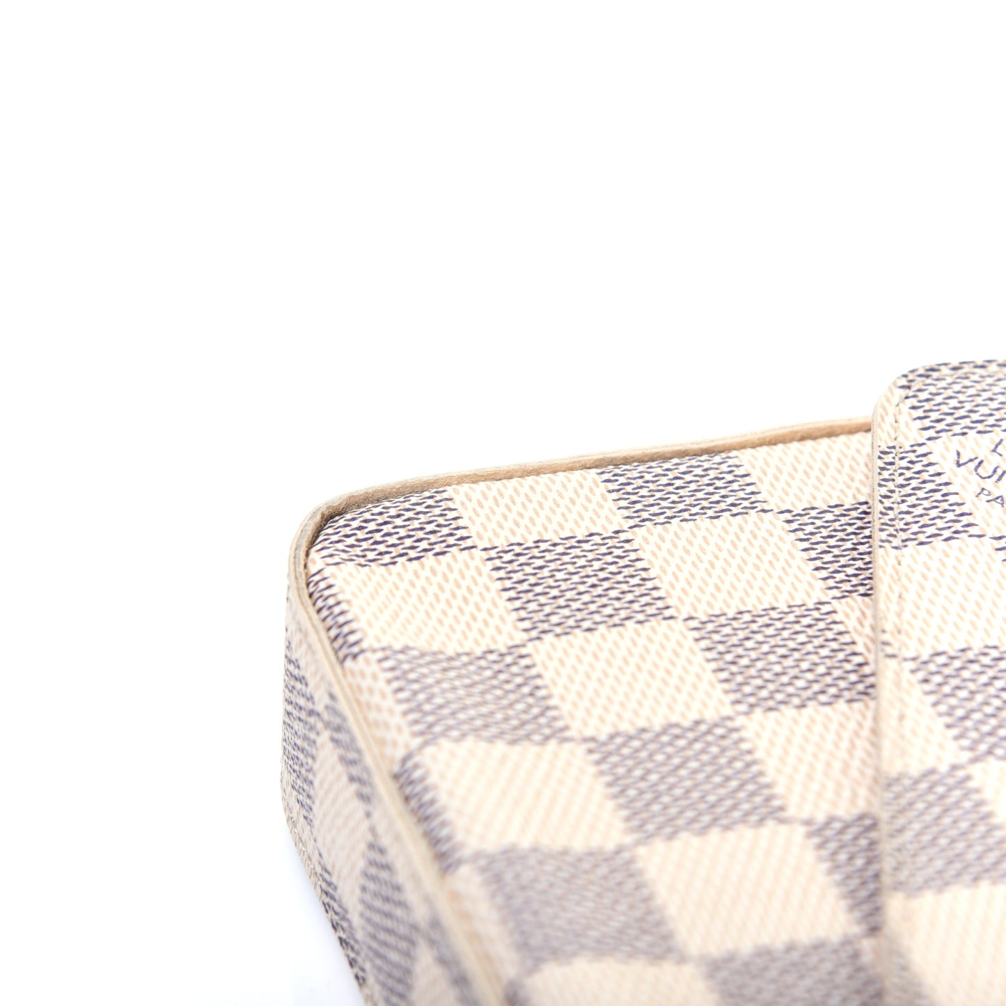 Damier Azur Pochette Felicie Chain Wallet Rose Ballerine