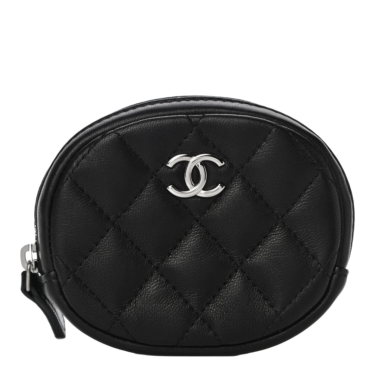 Chanel Lambskin Quilted Zip Around Classic Coin Purse Black 1 of 10