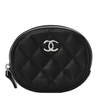 Chanel Lambskin Quilted Zip Around Classic Coin Purse Black 1 of 10