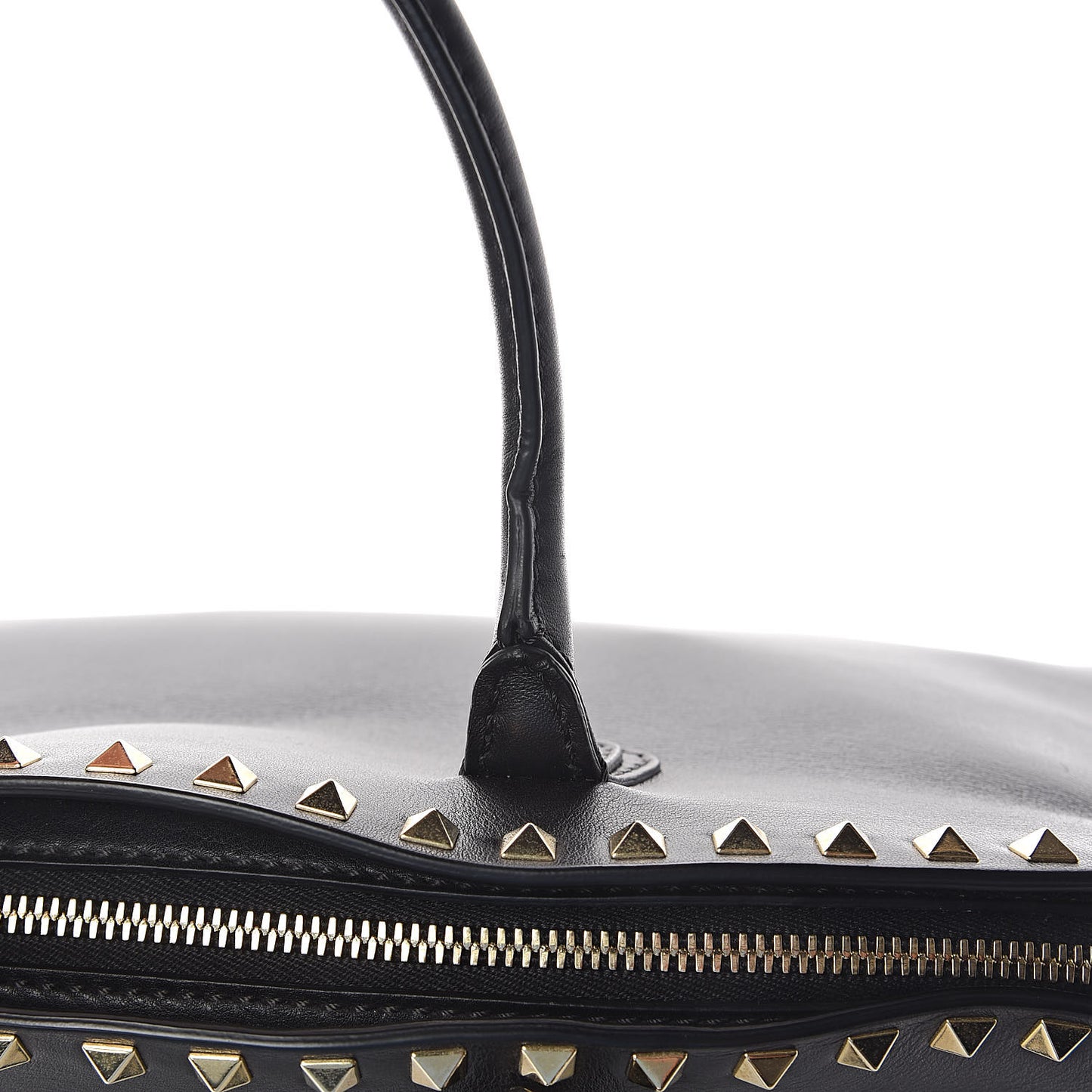 Vitello Rockstud Dome Shopper Black