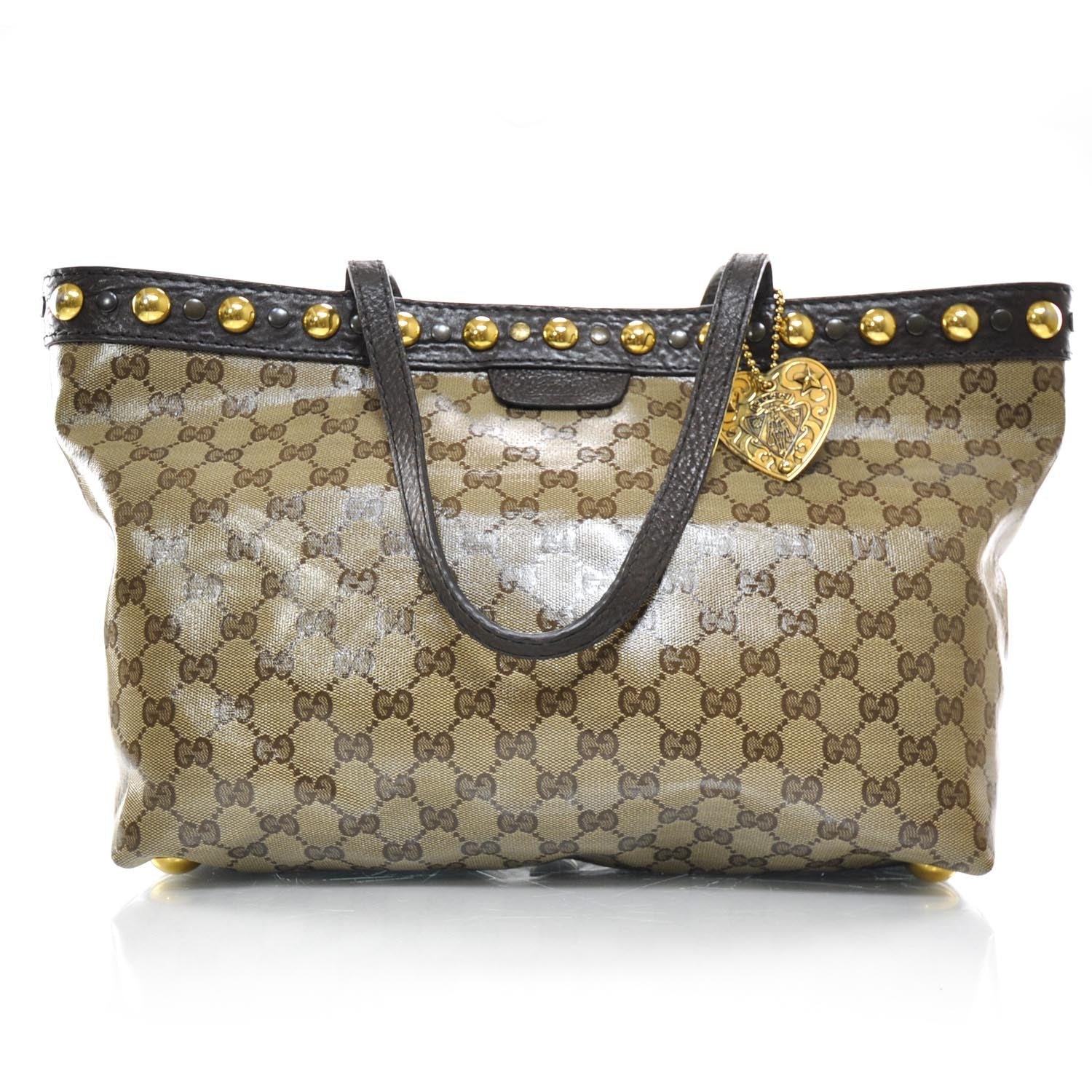 Gucci Crystal Monogram Medium Babouska Shopping Tote Dark Brown 1 of 10