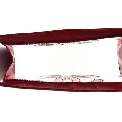 Chanel Vinyl CC Logo Cosmetic Pouch Red 5 of 13