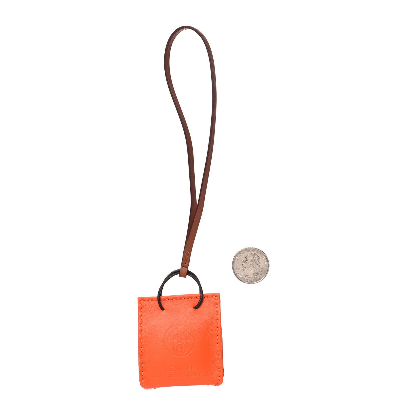Milo Lambskin Swift Shopping Bag Charm Feu Gold