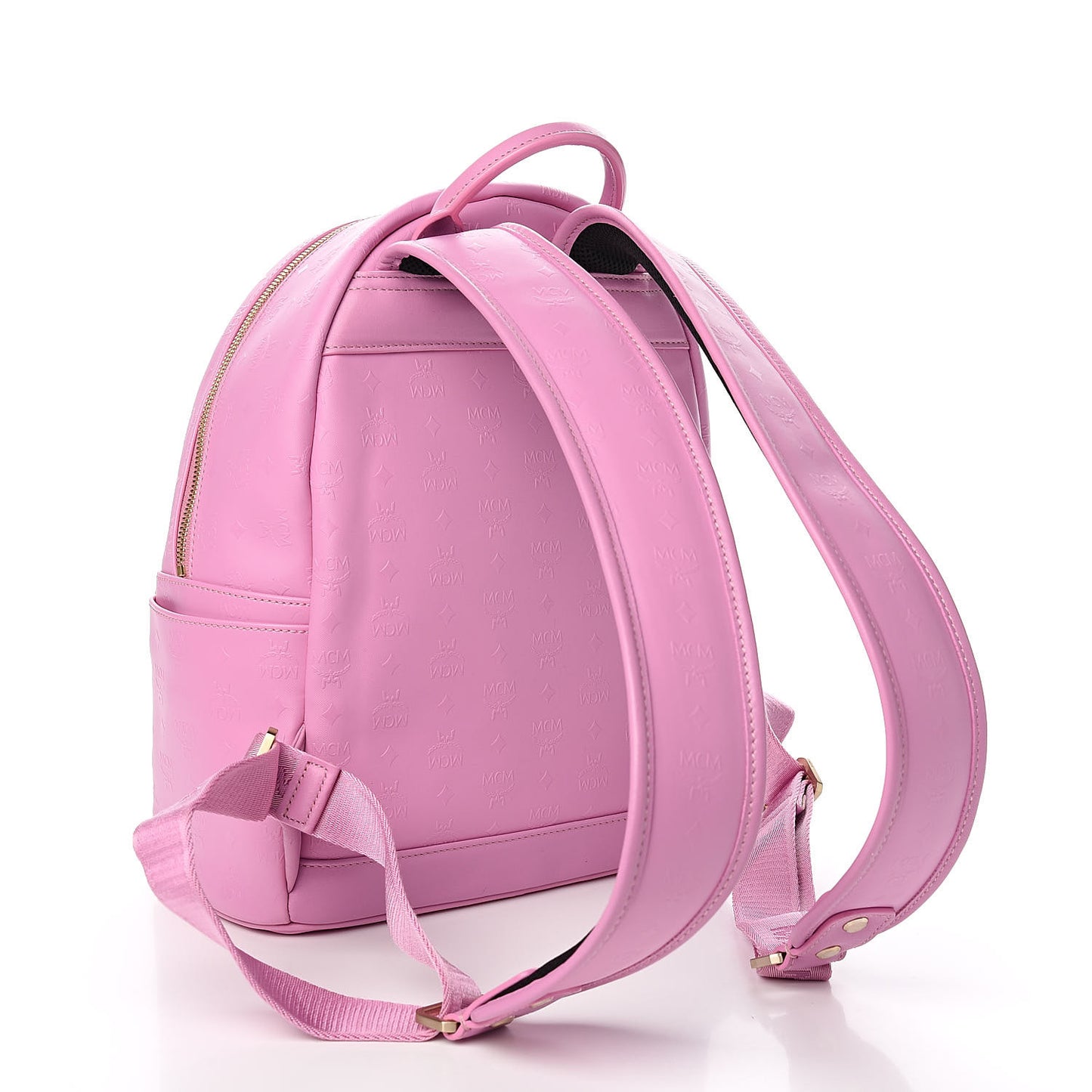 Calfskin Visetos Diamond Printed Small Backpack Pink Cognac