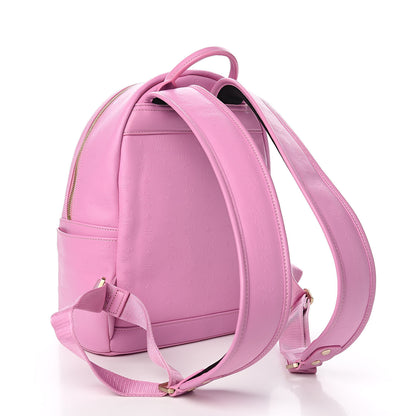 MCM Calfskin Visetos Diamond Printed Small Backpack Pink Cognac 3 of 13