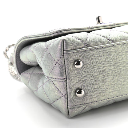 Chanel Iridescent Caviar Quilted Extra Mini Coco Handle Flap Purple 8 of 9