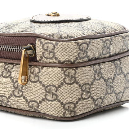Gucci GG Supreme Monogram Mini Neo Vintage Double Zip Messenger Bag Beige New Acero Crop 8 of 9