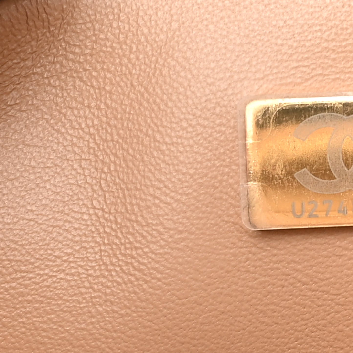 Lambskin Quilted CC Pearl Crush Camera Case Beige