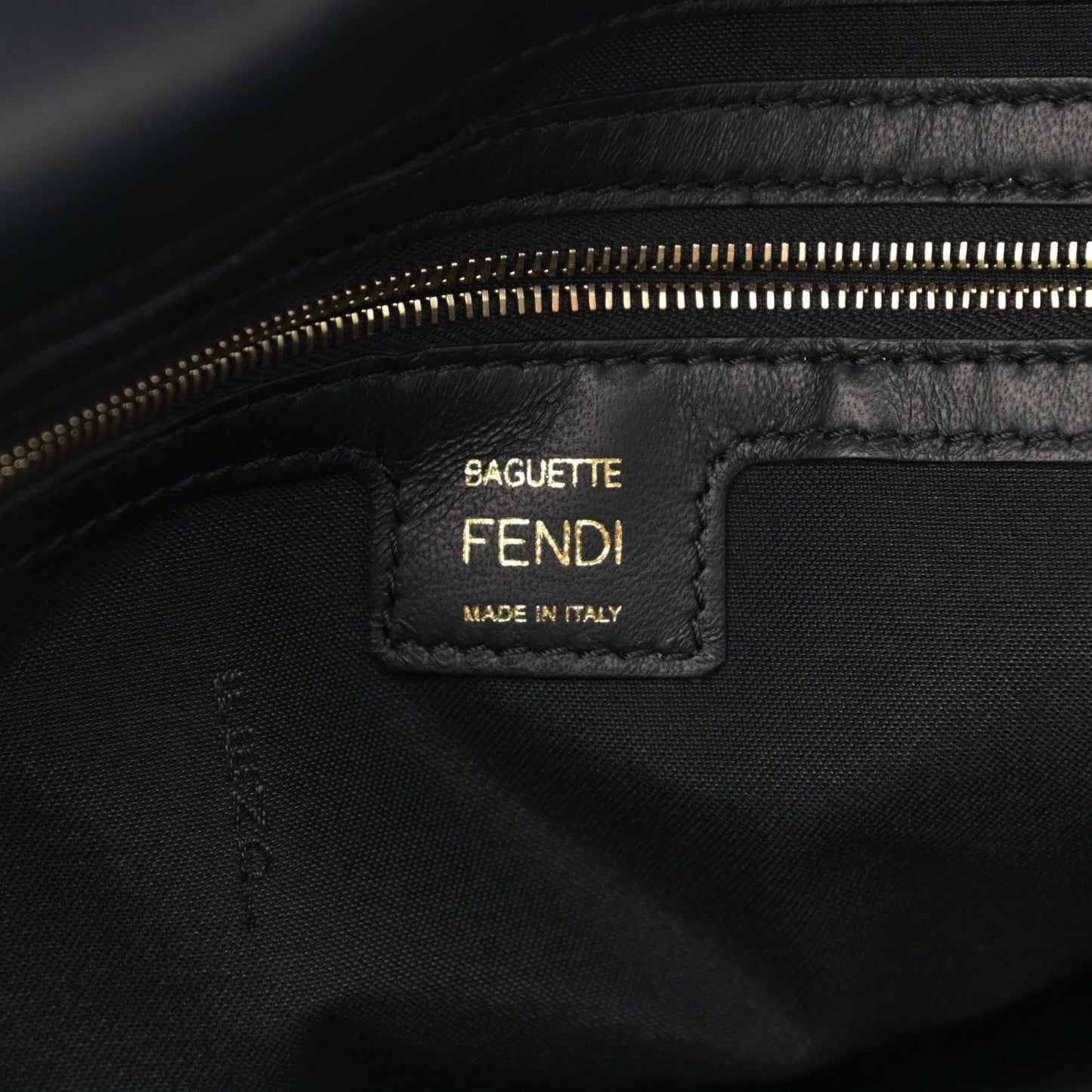 Nappa FF 1974 Embossed Large Baguette Black