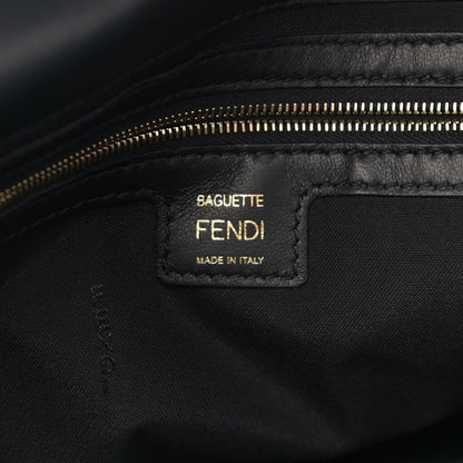 Fendi Nappa FF 1974 Embossed Large Baguette Black 5 of 9