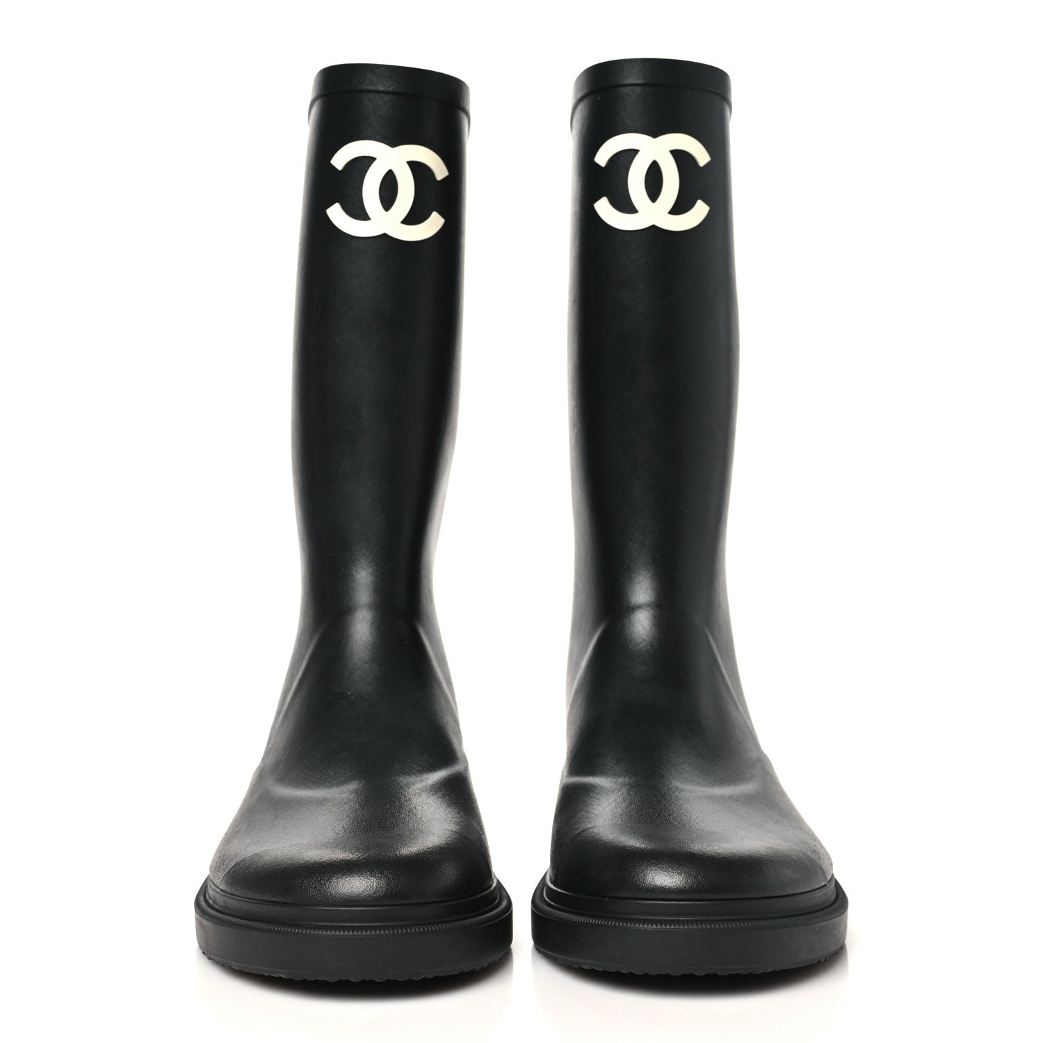 Chanel Caoutchouk CC High Boots 40 Black 3 of 10