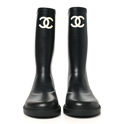Chanel Caoutchouk CC High Boots 40 Black 3 of 10