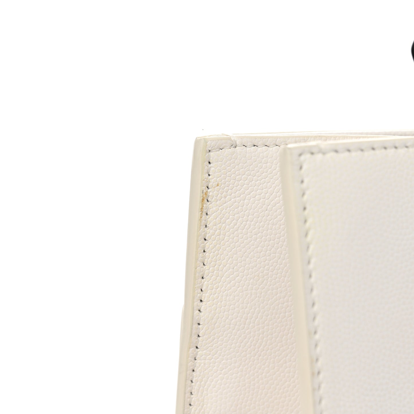 Caviar Quilted My Everything Large Shopping Tote White Black