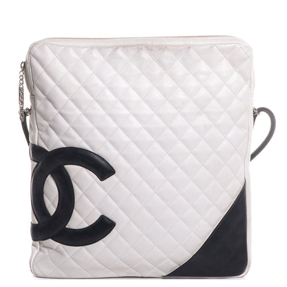 Chanel Calfskin Quilted Large Cambon Messenger White Black 1 of 10