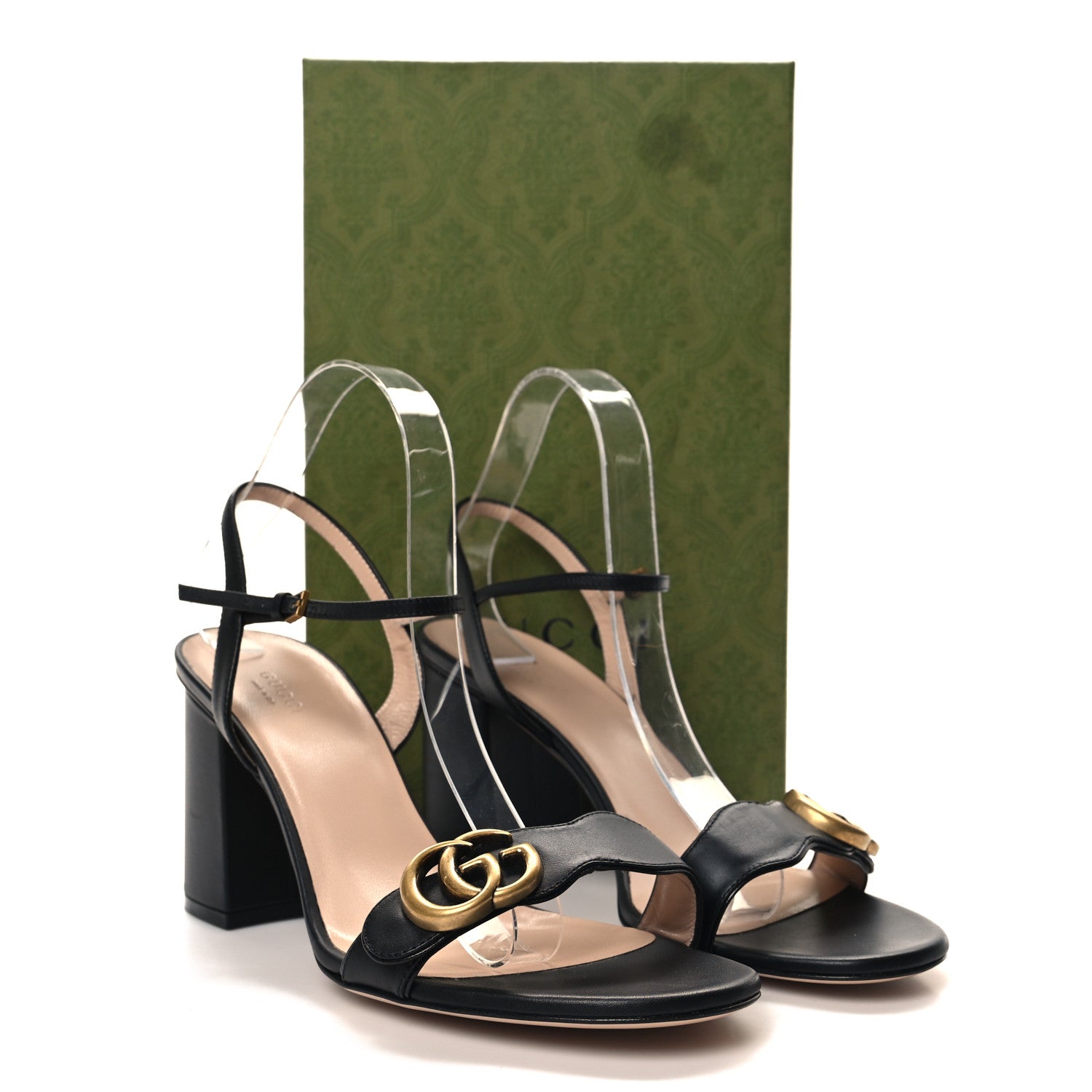 Gucci Lifford Calfskin GG Marmont Ankle Wrap 75mm Sandals 41 Black 8 of 8