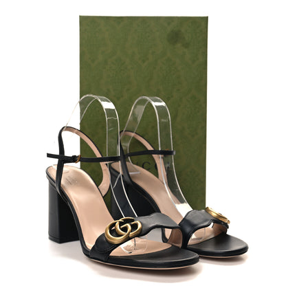 Gucci Lifford Calfskin GG Marmont Ankle Wrap 75mm Sandals 41 Black 8 of 8