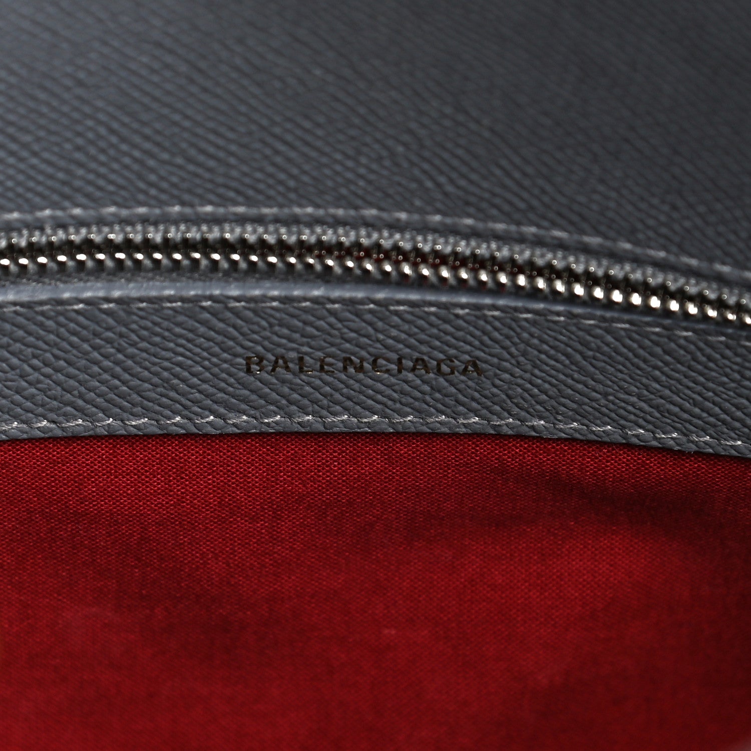 Balenciaga Signature Grained Calfskin Logo S Ville Top Handle Bag Gris Perle Fonce White 5 of 8