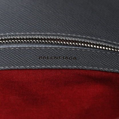 Balenciaga Signature Grained Calfskin Logo S Ville Top Handle Bag Gris Perle Fonce White 5 of 8