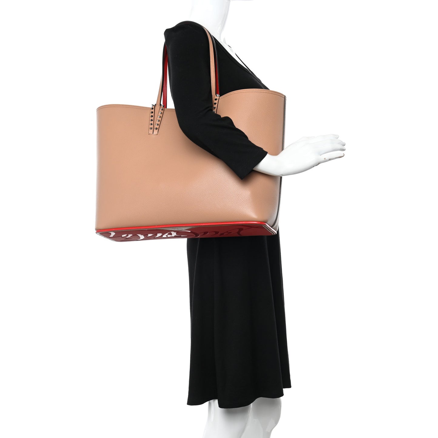 Calfskin Spikes East West Cabata Tote Nude